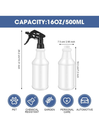 Paquete de 10 Botellas de Spray Reutilizables Gandeer 480 ml