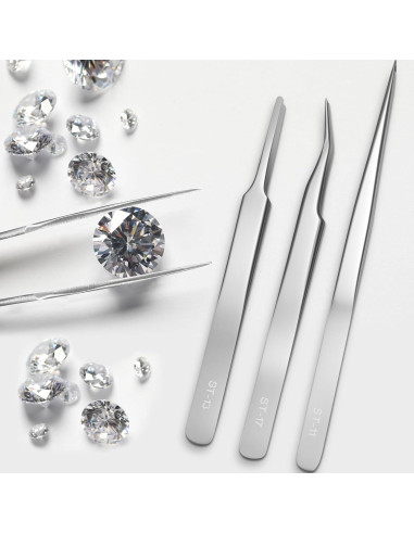 Juego de Pinzas de Precisión DragonflyDreams 4 Piezas Acero Inoxidable