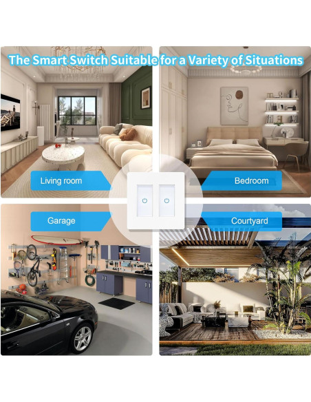 Interruptor Inteligente Milfra Touch 2 Gang WiFi Blanco