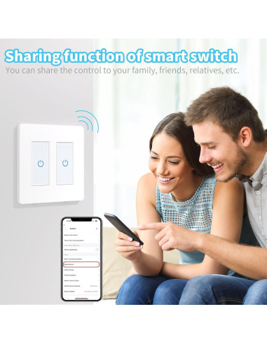 Interruptor Inteligente Milfra Touch 2 Gang WiFi Blanco