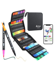 Marcadores de Doble Punta AEDAGA 100 Colores Tinta Multicolor