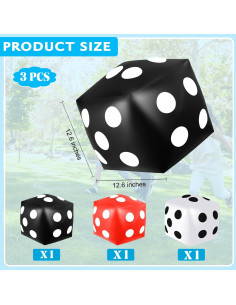 Juego de Dados Inflables Gigantes SAYAYA 3 Piezas 32 cm 2