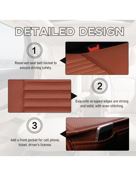 Cubierta de Asiento Frontal Sylvil PU Negro Universal 52.1x48cm