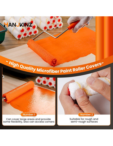 Kit de 10 Cubiertas de Rodillo de Pintura Microfibra 6"