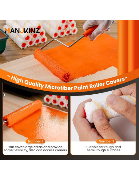 Kit de 10 Cubiertas de Rodillo de Pintura Microfibra 6"