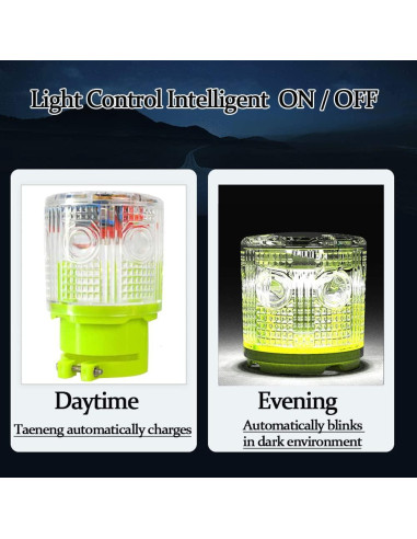 Luz de Advertencia Estroboscópica Solar LEDHOLYT IP65 Blanca