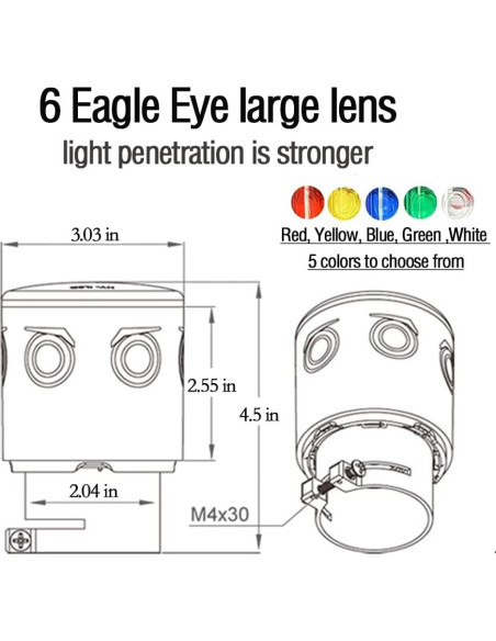 Luz de Advertencia Estroboscópica Solar LEDHOLYT IP65 Blanca