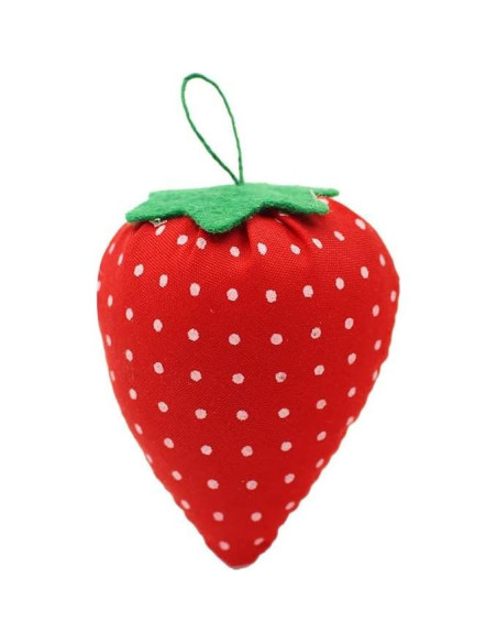 3 Almohadillas de Agujas en Forma de Fresa Bouti1583 - Rojo