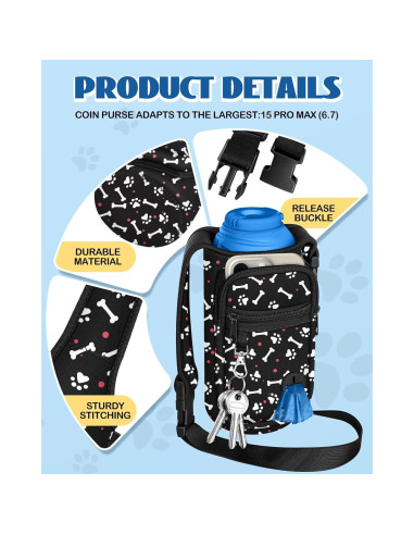 Bolsa Portátil para Botella de Agua Toykee 0.8L con Bolsillo