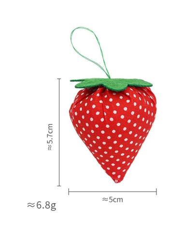 3 Almohadillas de Agujas en Forma de Fresa Bouti1583 - Rojo