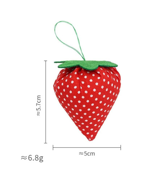 3 Almohadillas de Agujas en Forma de Fresa Bouti1583 - Rojo