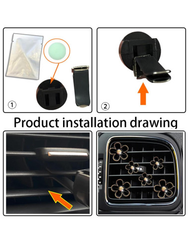 Clips de Ventilación de Aire EGBANG, 6 Pcs Decorativos