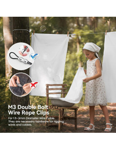 20 Clips de Cuerda de Alambre Dúplex M3 Bazeiona Acero Inoxidable 2