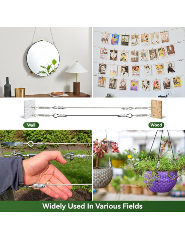 20 Clips de Cuerda de Alambre Dúplex M3 Bazeiona Acero Inoxidable