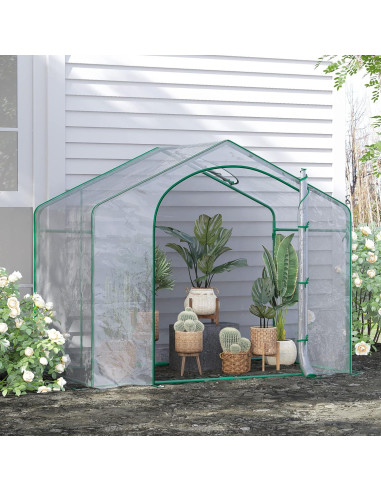 Invernadero Portátil Outsunny 1.83x0.99 m con Puerta Cremallera