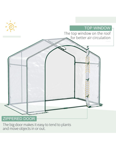Invernadero Portátil Outsunny 1.83x0.99 m con Puerta Cremallera