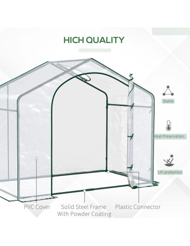 Invernadero Portátil Outsunny 1.83x0.99 m con Puerta Cremallera