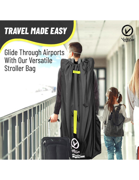 Bolsa de Cochecito Extra Grande Volkgo para Viaje Aéreo - Negro
