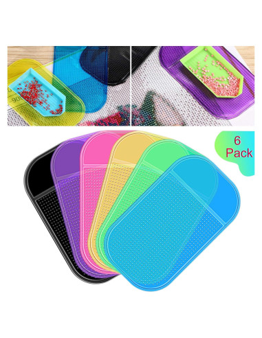 Blulu 6 Piezas Almohadillas Antideslizantes para Pintura de Diamante