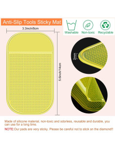Blulu 6 Piezas Almohadillas Antideslizantes para Pintura de Diamante 2