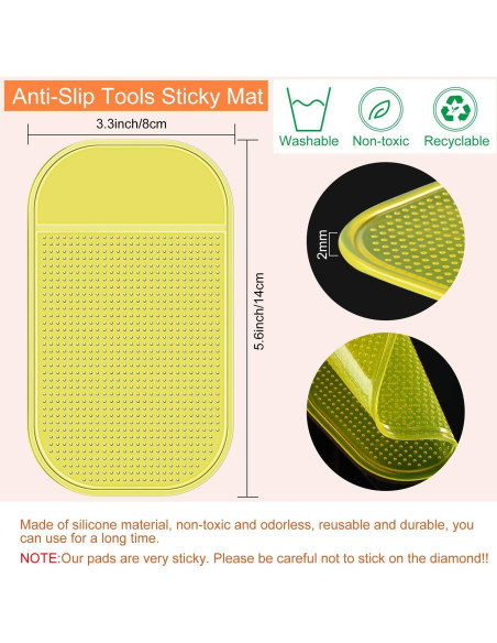 Blulu 6 Piezas Almohadillas Antideslizantes para Pintura de Diamante