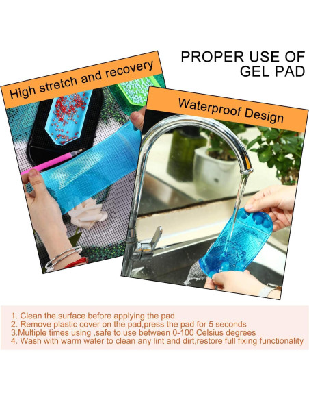 Blulu 6 Piezas Almohadillas Antideslizantes para Pintura de Diamante