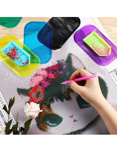 Blulu 6 Piezas Almohadillas Antideslizantes para Pintura de Diamante