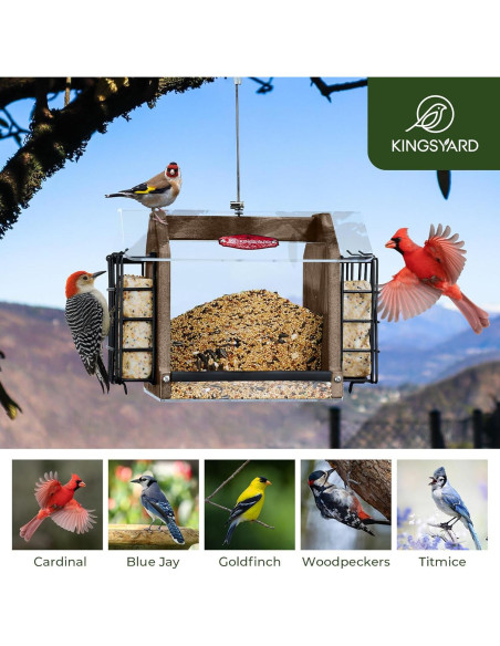 Comedero para Aves Kingsyard Colgante 1.36 kg Marrón