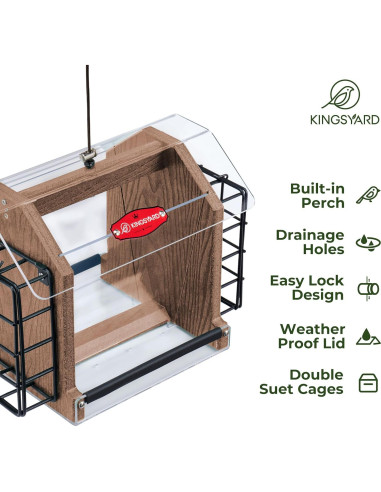 Comedero para Aves Kingsyard Colgante 1.36 kg Marrón