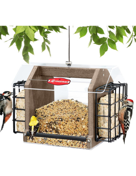 Comedero para Aves Kingsyard Colgante 1.36 kg Marrón