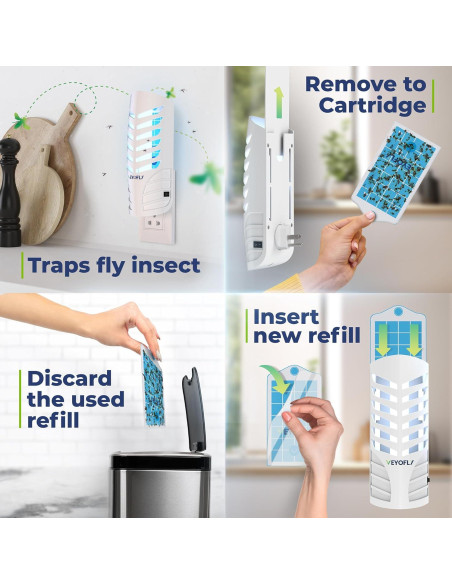Trampa para Moscas de Fruta VEYOFLY VF02 Interior 1 Dispositivo + 3 Recargas