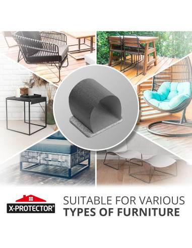 X-Protector 24 PCS Protectores de Piso para Sillas Tubulares Gris