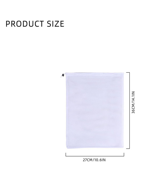 Bolsa de Lavandería MIKIWELL Grande Malla Resistente Blanca Bolsa de Lavandería MIKIWELL Grande Malla Resistente Blanca