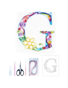 Kit de Quilling de Papel Uniquilling para Adultos - Letras 20x25cm