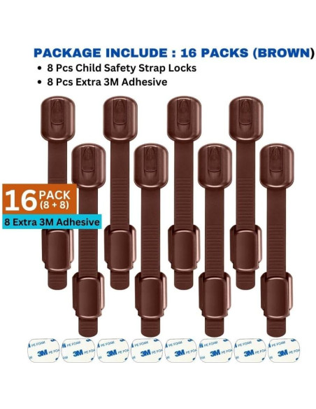 Candados de Seguridad para Niños 8 Piezas Marrón 3M