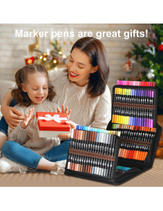 120 Marcadores Doble Pincel Halobios - Punta Fina y Pincel 2