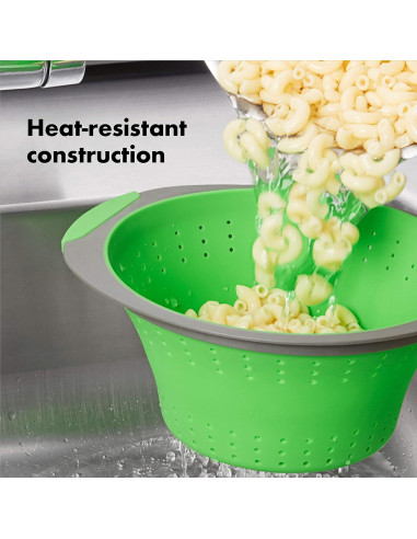 Colador Plegable de Silicona OXO Good Grips 1.89L Verde