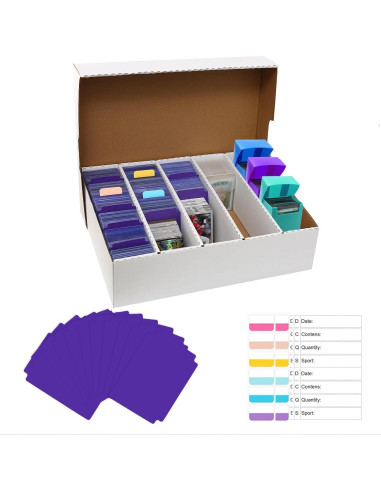 Caja de Almacenamiento de Tarjetas EBOAUSI 3950 Cartas 5 Compartimentos