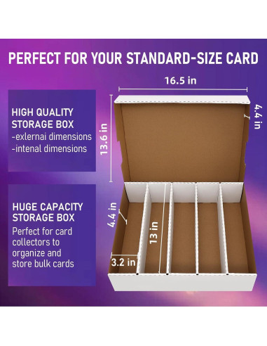 Caja de Almacenamiento de Tarjetas EBOAUSI 3950 Cartas 5 Compartimentos