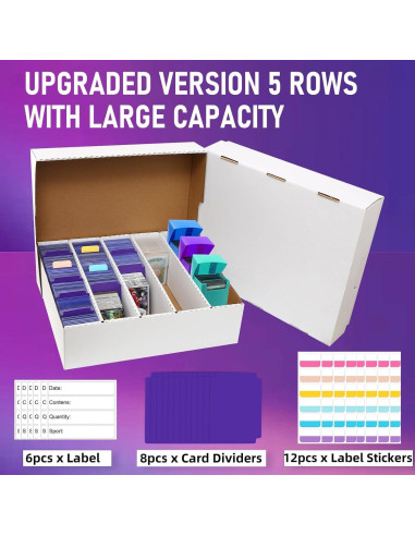 Caja de Almacenamiento de Tarjetas EBOAUSI 3950 Cartas 5 Compartimentos