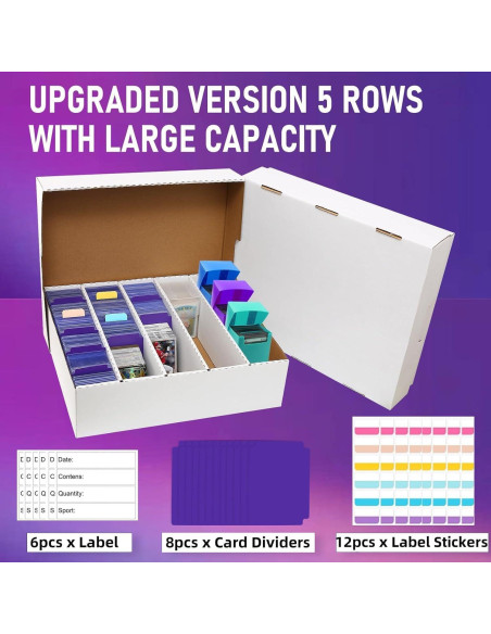 Caja de Almacenamiento de Tarjetas EBOAUSI 3950 Cartas 5 Compartimentos