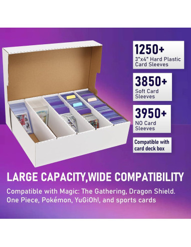 Caja de Almacenamiento de Tarjetas EBOAUSI 3950 Cartas 5 Compartimentos