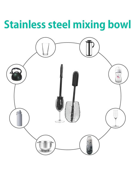 Cepillo Limpiador de Botellas de Silicona SUPPHOUS 2 Piezas