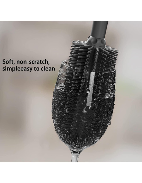 Cepillo Limpiador de Botellas de Silicona SUPPHOUS 2 Piezas