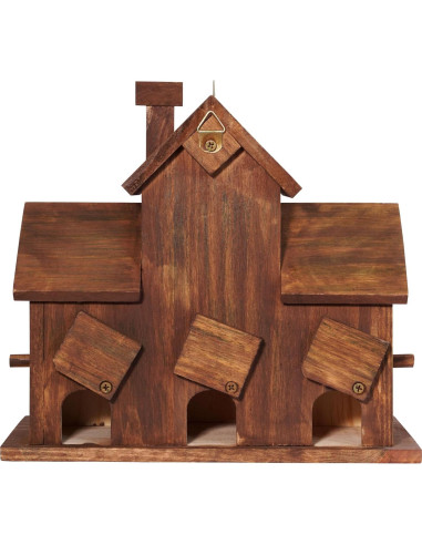 Casa para Aves MIXUMON de Madera con 3 Habitaciones y Comederos