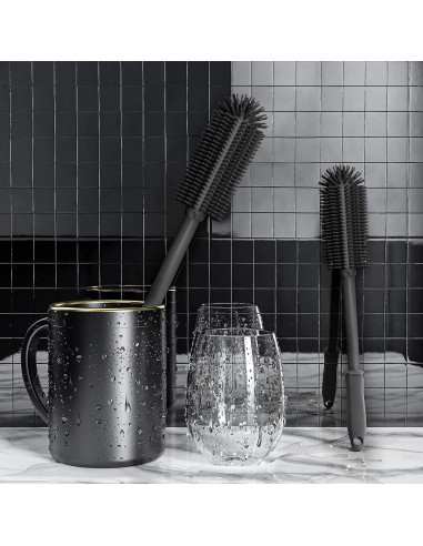 Cepillo Limpiador de Botellas de Silicona SUPPHOUS 2 Piezas