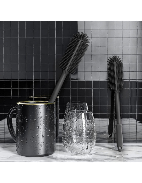 Cepillo Limpiador de Botellas de Silicona SUPPHOUS 2 Piezas