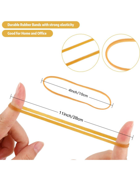 Chinco 100 Piezas Bandas de Goma Elástica 4 x 0.3 cm Amarillas