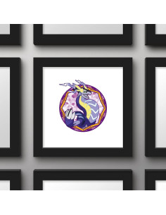 Póster de Arte Gallery Pops Pokémon Miraidon 30.48 cm Marco Negro 2