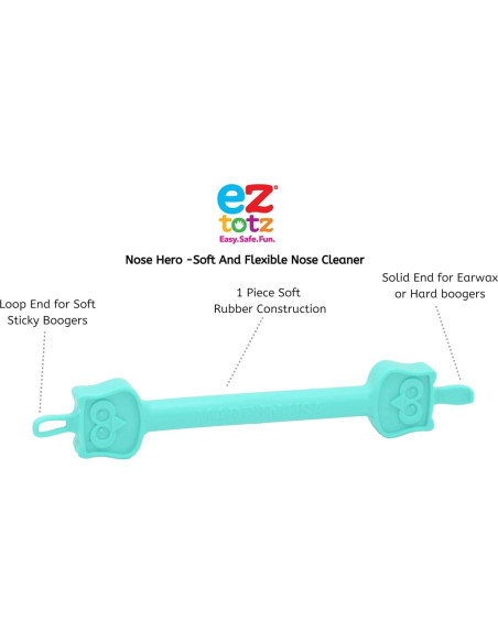 Nose Hero - Limpiador Nasal y de Oídos para Bebés - Caucho Flexible